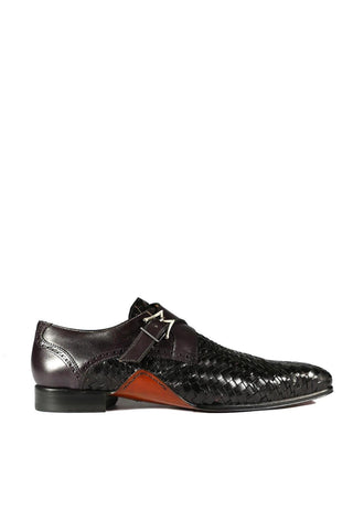 Mezlan S20271 Woven / Leather Opanka Monk-Straps Loafers (MZ3484)