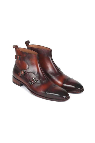 Paul Parkman 88951 Leather Triple Monk-Strap Boots (PM6329)