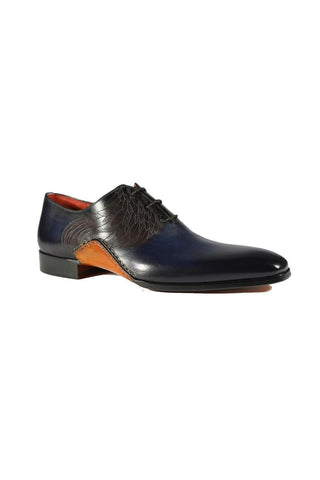 Magnanni 24133 Navy & Gray Patina Leather Whole-cut Oxfords (MAGS1093)