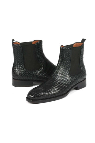 Paul Parkman 92WN87 Woven Leather Chelsea Boots (PM6347)