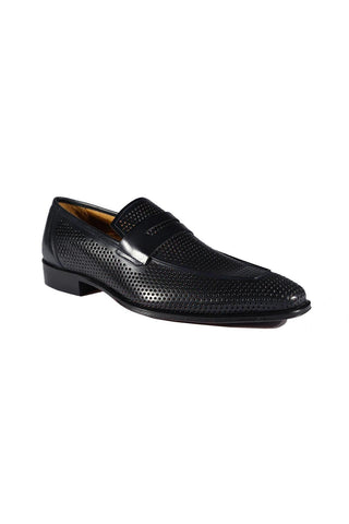Mezlan S20296 Perforated Leather Classic Penny Loafers (MZ3482)