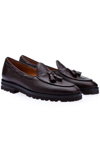 SUPERGLAMOUROUS Tangerine 8-T Deer-Skin Leather Belgian Tassel Loafers (SPGM1142)