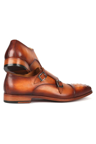 Paul Parkman 047 Leather Studded Cap Toe Double Monkstraps (PM6378)
