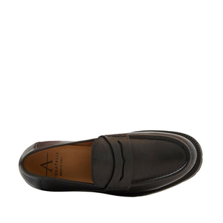Aquatalia Blake Men’s Shoes Tumbled Calf-Skin Leather Penny Loafer (AQ1013)
