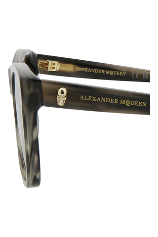 Alexander McQueen AM0158S Melange Grey Sunglasses-AmbrogioShoes