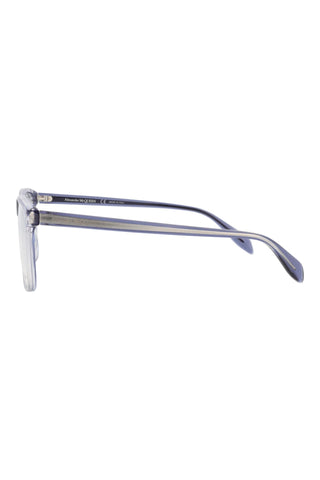 Alexander McQueen AM0247O Bilayer Transparent Blue/Crystal Eyeglasses-AmbrogioShoes