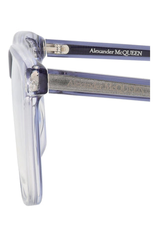 Alexander McQueen AM0247O Bilayer Transparent Blue/Crystal Eyeglasses-AmbrogioShoes