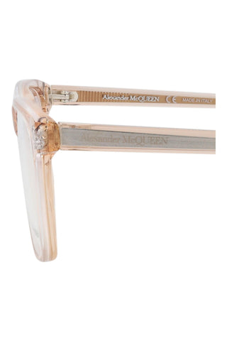 Alexander McQueen AM0248O Bilayer Transparent Nude Pink/Crystal Eyeglasses-AmbrogioShoes