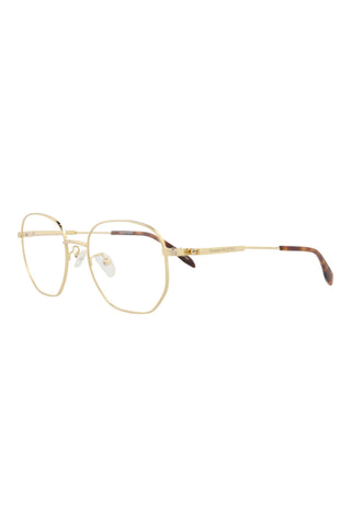 Alexander McQueen AM0267O Light Gold Eyeglasses-AmbrogioShoes