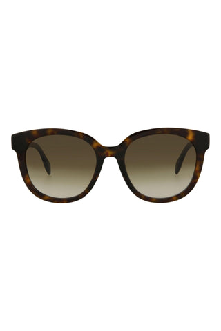 Alexander McQueen AM0304SK Dark Havana Sunglasses-AmbrogioShoes