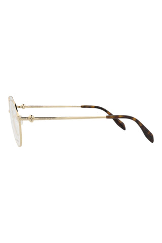 Alexander McQueen AM0319O Light Gold Eyeglasses-AmbrogioShoes