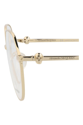 Alexander McQueen AM0319O Light Gold Eyeglasses-AmbrogioShoes