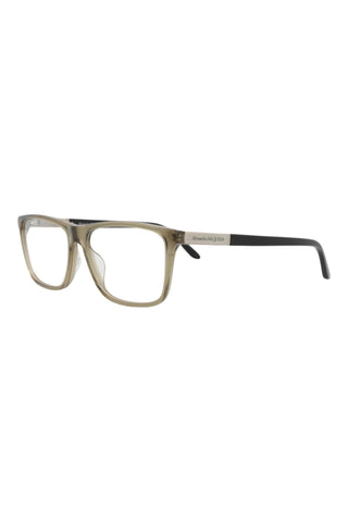 Alexander McQueen AM0323O Light Opal Khaki Eyeglasses-AmbrogioShoes