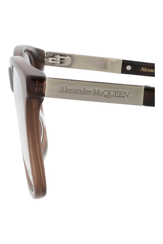 Alexander McQueen AM0324O Light Opal Brown Eyeglasses-AmbrogioShoes