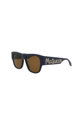 Alexander McQueen AM0328S Blue Sunglasses-AmbrogioShoes