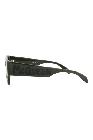 Alexander McQueen AM0329S Khaki Green Sunglasses-AmbrogioShoes