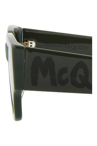 Alexander McQueen AM0329S Khaki Green Sunglasses-AmbrogioShoes