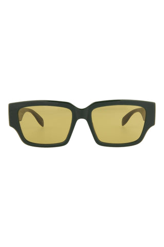 Alexander McQueen AM0329S Khaki Green Sunglasses-AmbrogioShoes