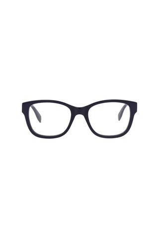 Alexander McQueen AM0350O Dark Blue Eyeglasses-AmbrogioShoes
