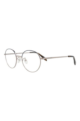 Alexander McQueen AM0369O Light Ruthenium/Matte Blue Varnish Eyeglasses-AmbrogioShoes
