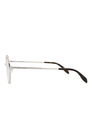 Alexander McQueen AM0369O Silver/Burgundy Eyeglasses-AmbrogioShoes