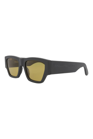 Alexander McQueen AM0393S Matte Dark Grey Sunglasses-AmbrogioShoes
