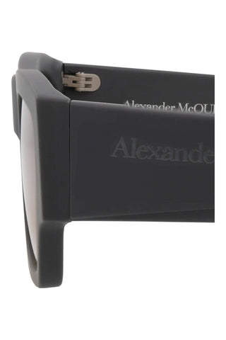 Alexander McQueen AM0393S Matte Dark Grey Sunglasses-AmbrogioShoes