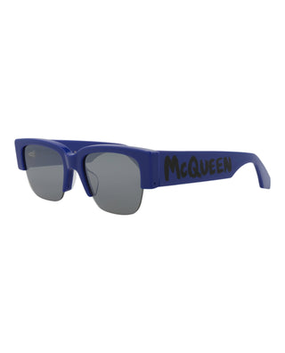 Alexander McQueen AM0405S Electric Blue Sunglasses-AmbrogioShoes
