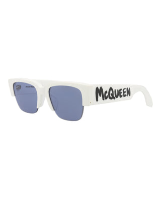 Alexander McQueen AM0405S White Sunglasses-AmbrogioShoes