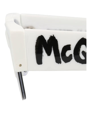 Alexander McQueen AM0405S White Sunglasses-AmbrogioShoes