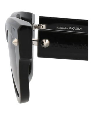 Alexander McQueen AM0425S Black w/Silver Studs Sunglasses-AmbrogioShoes
