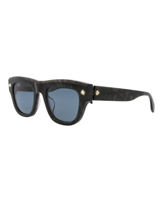 Alexander McQueen AM0425S Grey Havana w/Light Gold Studs Sunglasses-AmbrogioShoes