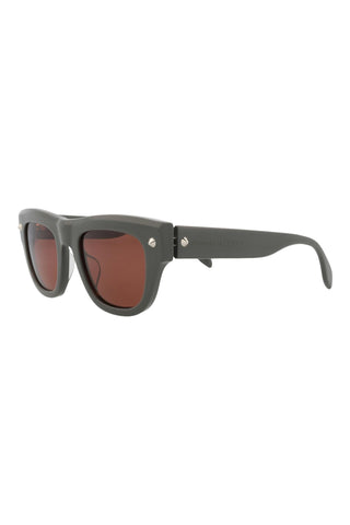 Alexander McQueen AM0425S Grey w/Silver Studs Sunglasses