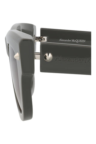 Alexander McQueen AM0425S Grey w/Silver Studs Sunglasses-AmbrogioShoes
