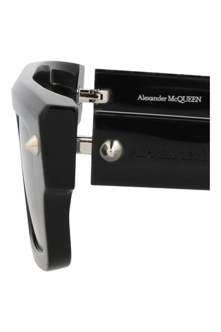 Alexander McQueen AM0427S Black w/Silver Studs Sunglasses-AmbrogioShoes