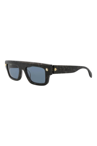 Alexander McQueen AM0427S Grey Havana w/Light Gold Studs Sunglasses-AmbrogioShoes