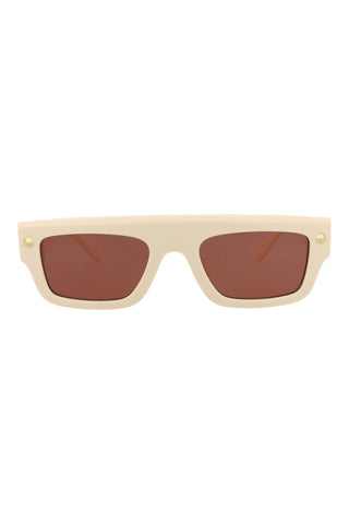 Alexander McQueen AM0427S Ivory w/Light Gold Studs Sunglasses