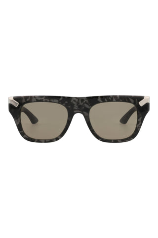 Alexander McQueen AM0441S Grey Havana Sunglasses-AmbrogioShoes
