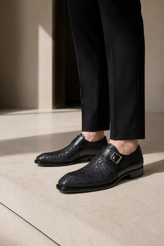 Ambrogio 21296 Leather Single Monk-Strap-AmbrogioShoes