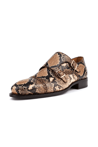 Ambrogio 40076 Monk-Straps Python Loafers-AmbrogioShoes