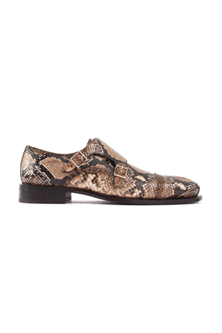 Ambrogio 40076 Monk-Straps Python Loafers-AmbrogioShoes