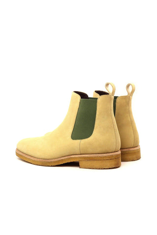 Ambrogio Beige Cream Lux Suede Chelsea Boots (AMB1006)-AmbrogioShoes