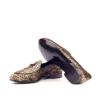 Ambrogio Bespoke Beige Fabric Belgian Loafers (AMB1768)