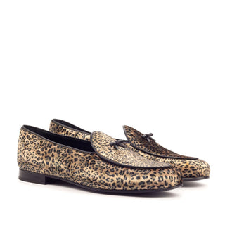 Ambrogio Bespoke Beige Fabric Belgian Loafers (AMB1768)