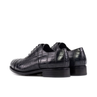 Ambrogio Bespoke Black Alligator Oxfords (AMB2476)