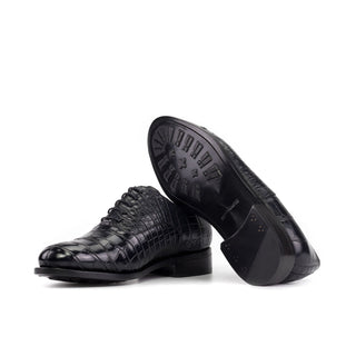 Ambrogio Bespoke Black Alligator Oxfords (AMB2476)