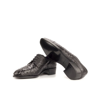 Ambrogio Bespoke Black Ostrich Derby Oxfords (AMB2239)