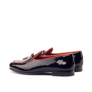 Ambrogio Bespoke Black Patent Belgian Loafers (AMB1769)