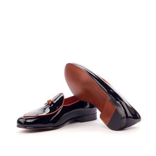 Ambrogio Bespoke Black Patent Belgian Loafers (AMB1769)