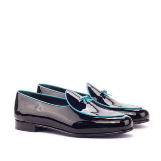 Ambrogio Bespoke Black Patent Belgian Loafers (AMB1770)